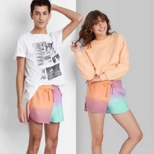 𝅺unisex soft cozy High-Rise tie front Dolphin Shorts - Wild Fable Purple Ombre